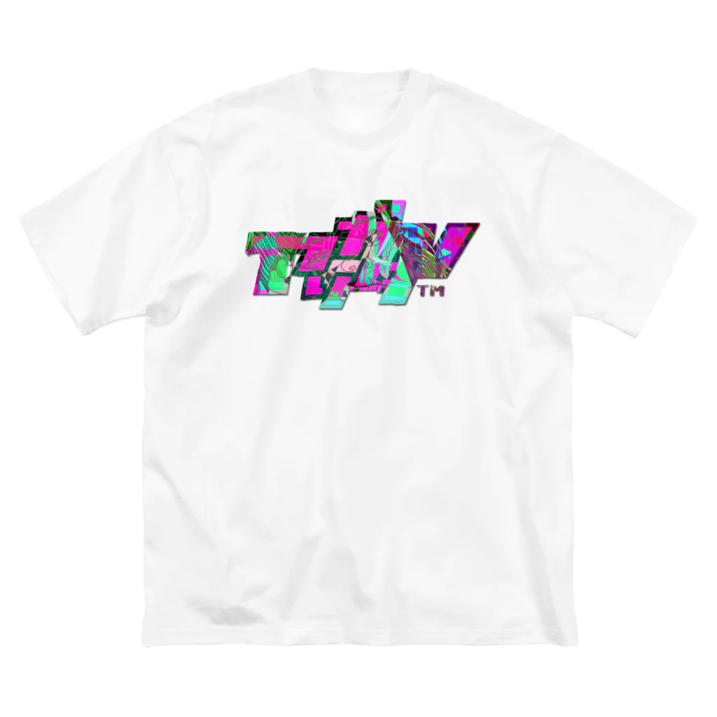 VRIGVTVSHI のアリガタシ™ NEON WHITE ビッグシルエットTシャツ