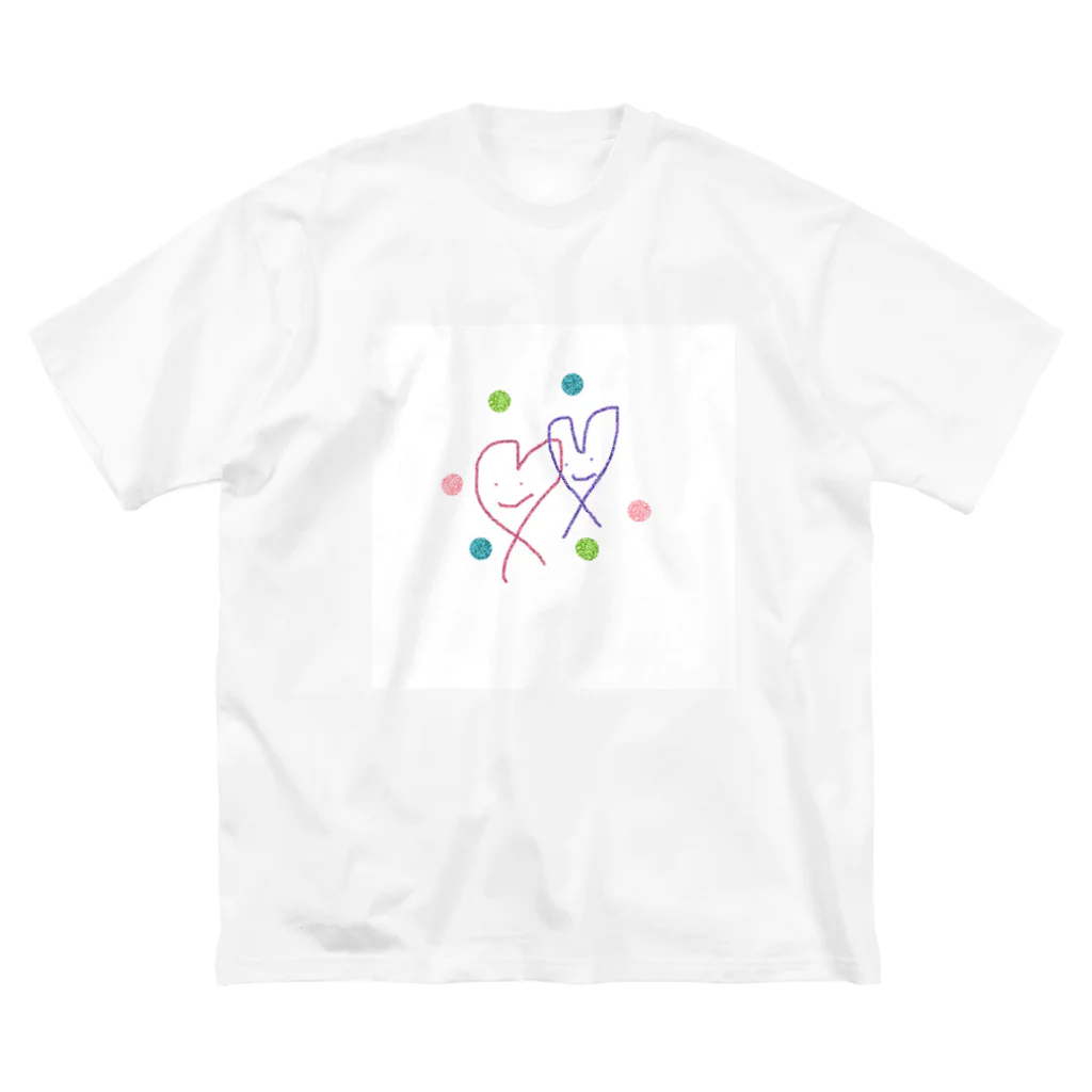 momo-tenのハート＆ハート ビッグシルエットTシャツ