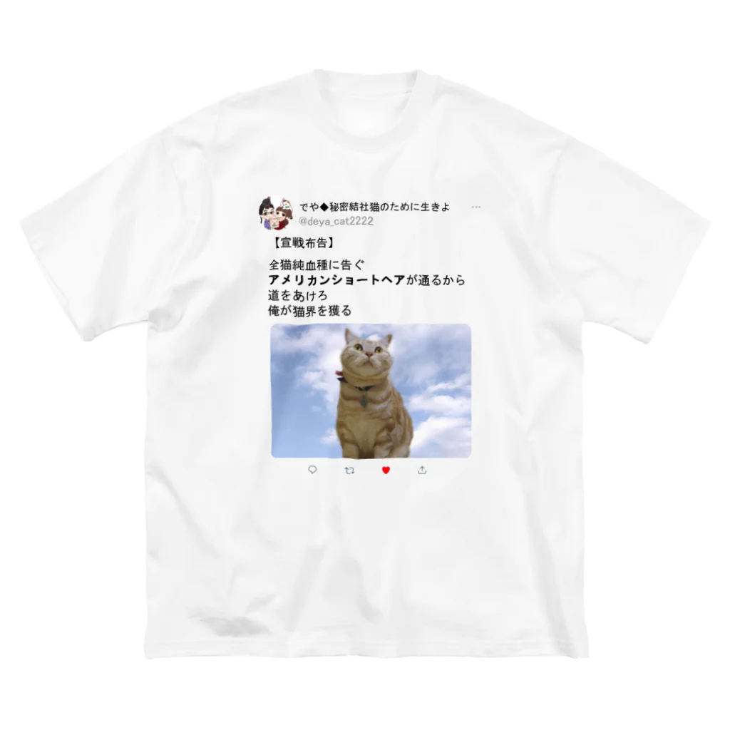 秘密結社猫のために生きよの道をあけろシリーズ　俺が猫界を獲る Big T-Shirt