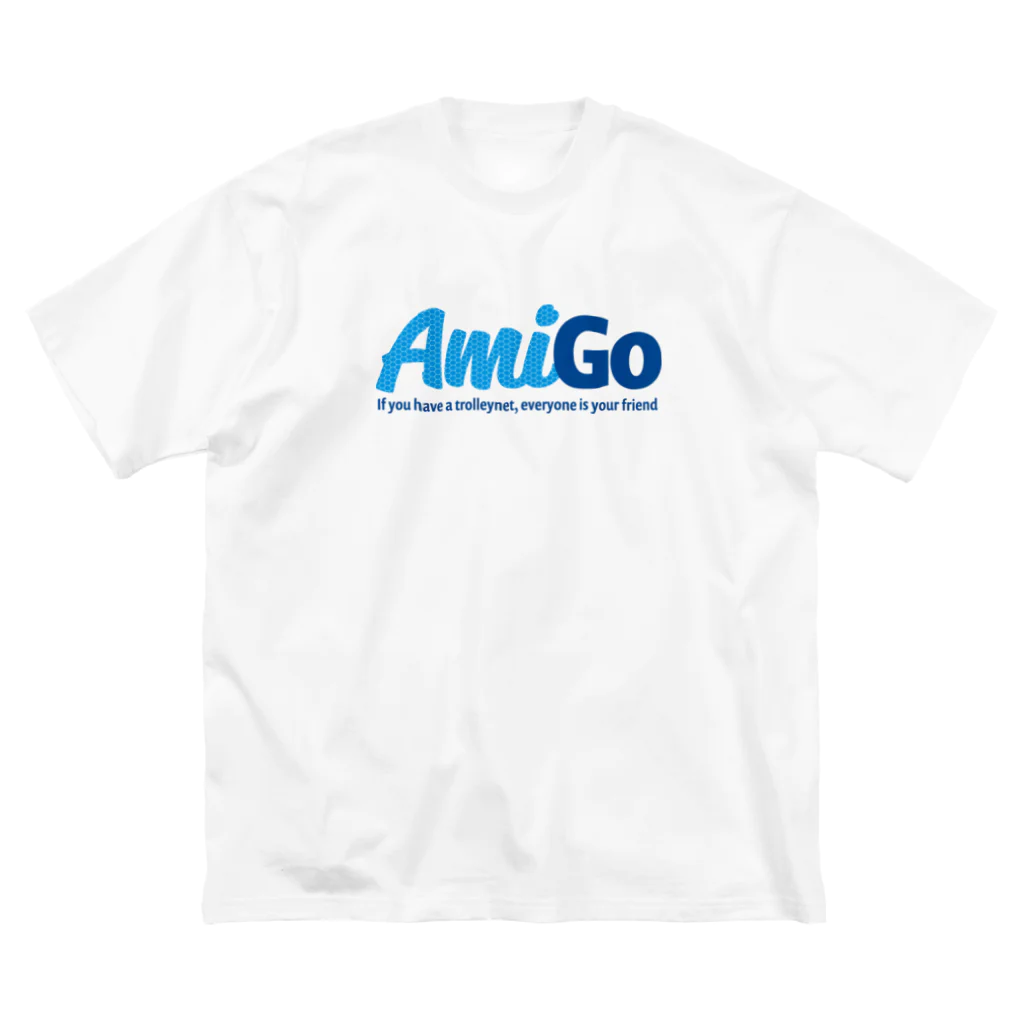 がさっ子クラブのAmiGo-網ーゴ ロゴ（ブルー） ビッグシルエットTシャツ