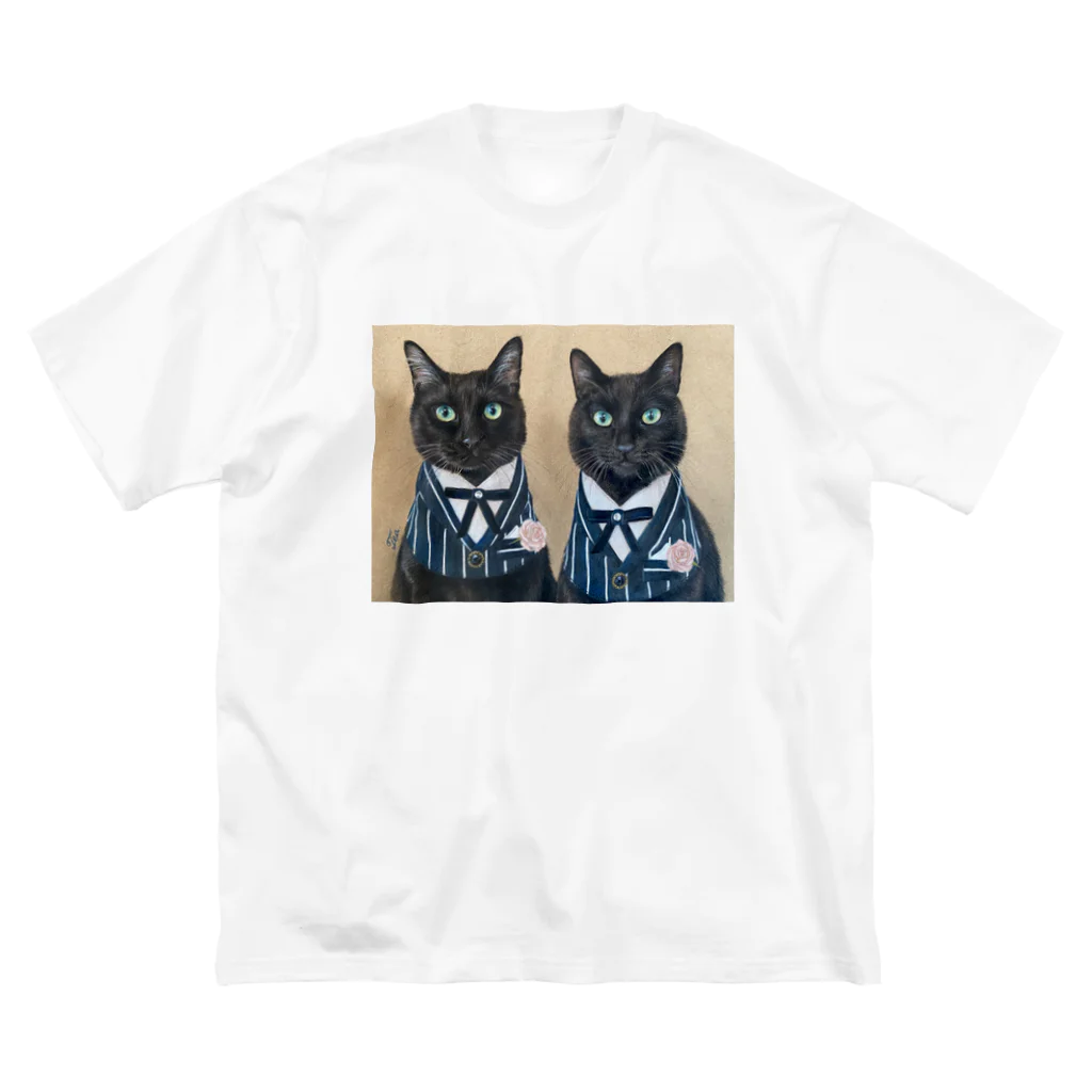 工房照在の黒猫兄弟 ななとはち ビッグシルエットTシャツ