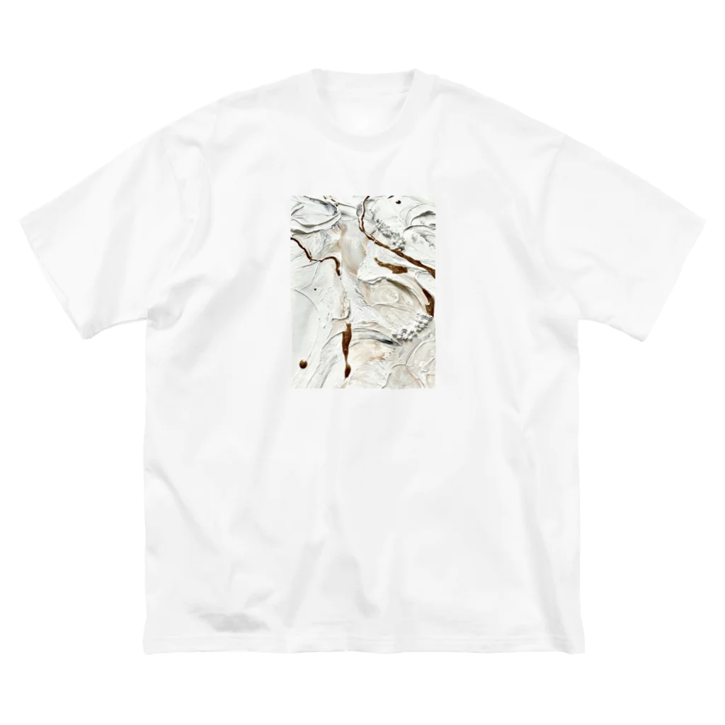 Lotti のテクスチャーアート（ホワイト） ビッグシルエットTシャツ