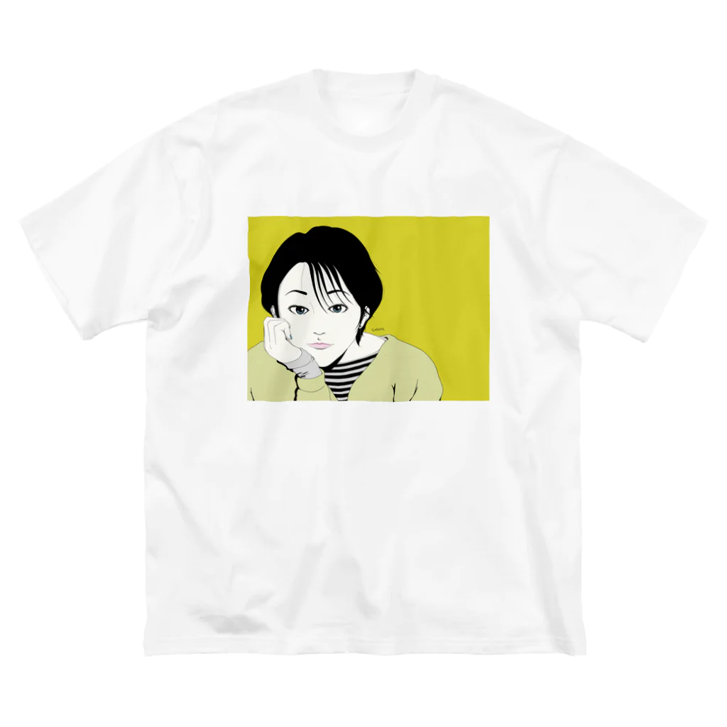 isuta ism.online shopの頬杖フルカラー Big T-Shirt