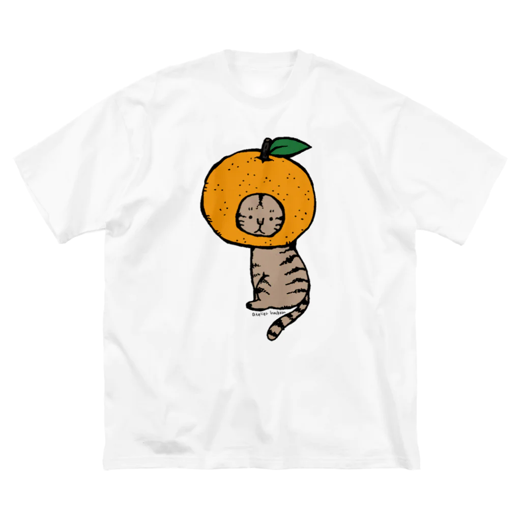 ほっかむねこ屋（アトリエほっかむ）のみかんかぶりねこ ビッグシルエットTシャツ