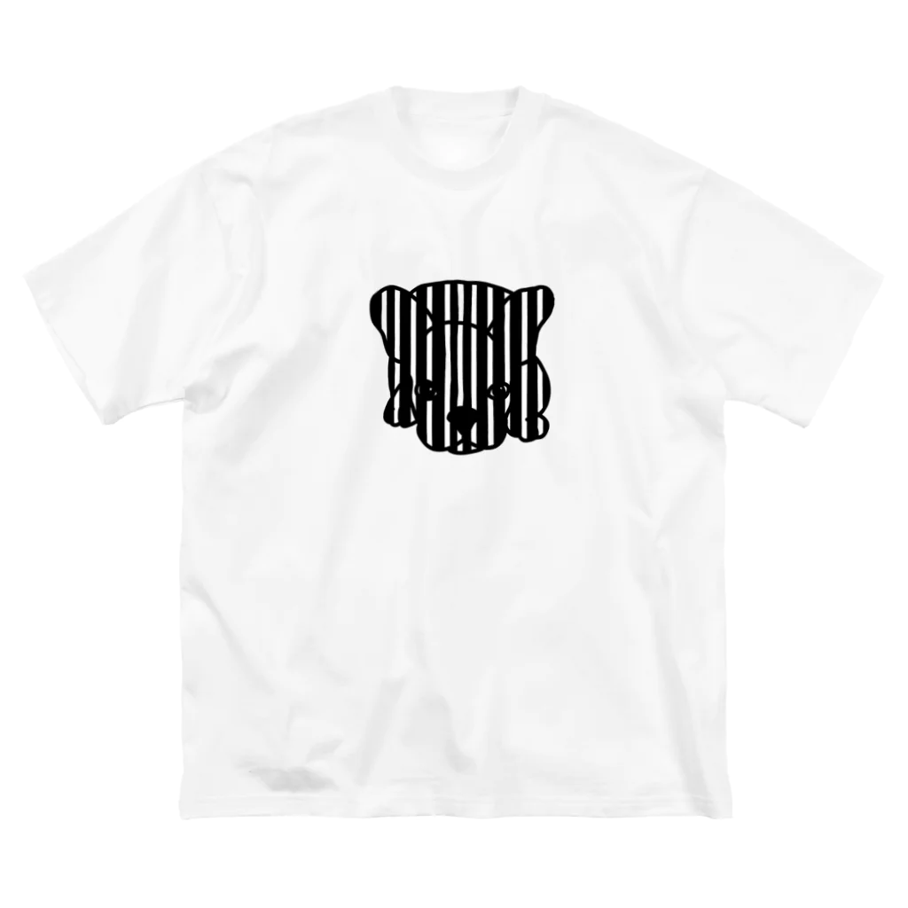 みつまめこshopのストライプ犬 Big T-Shirt