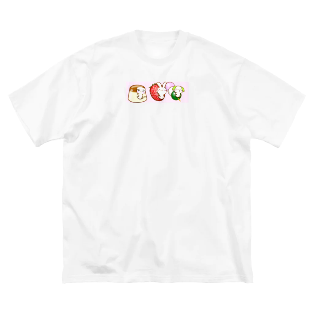 グッズショップKAZUの3匹好物けあうさ ビッグシルエットTシャツ