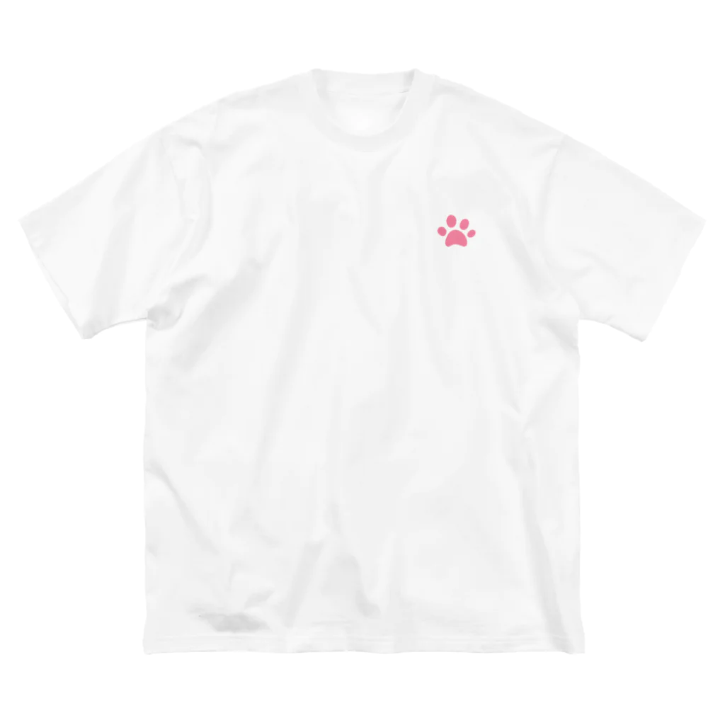 ねこといっしょに🐈猫グッズ専門店🐾のピンクの肉球 Big T-Shirt