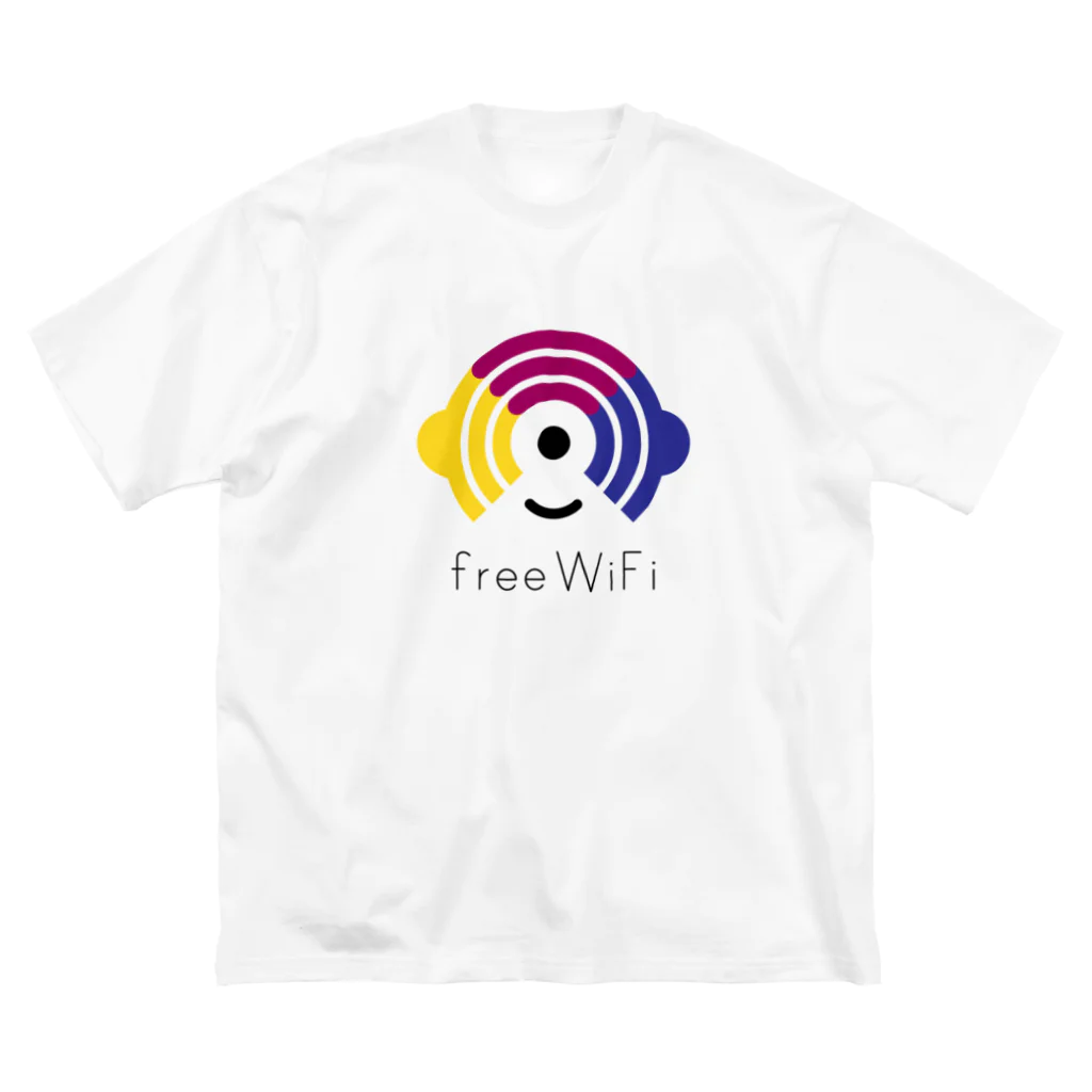 Free-WiFiのFree WiFi ロゴ グッズ（薄地） ビッグシルエットTシャツ