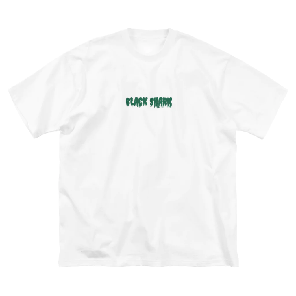BLACK SHARK のロゴ文字 (グリーン) ビッグシルエットTシャツ