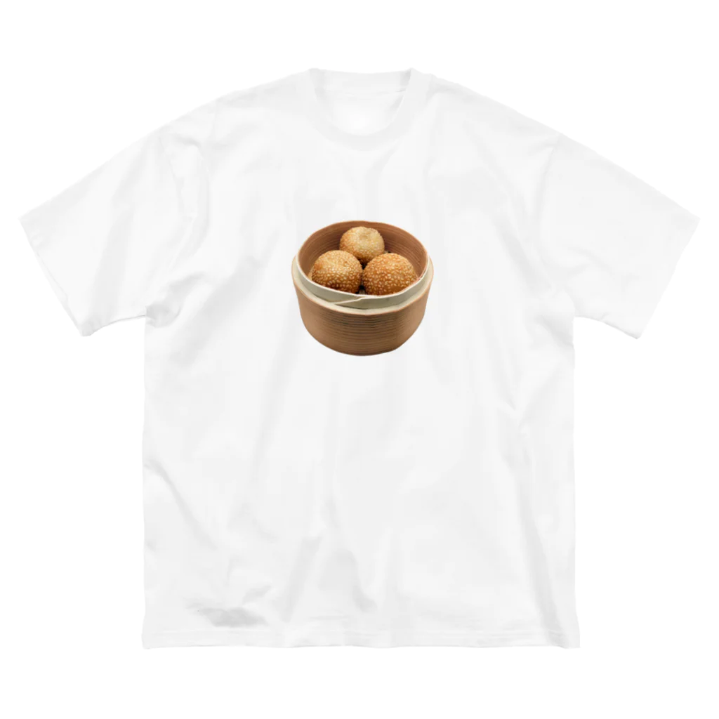 メシテロタイプ（飯テロTシャツブランド）のごま団子（芝麻饺子） ビッグシルエットTシャツ