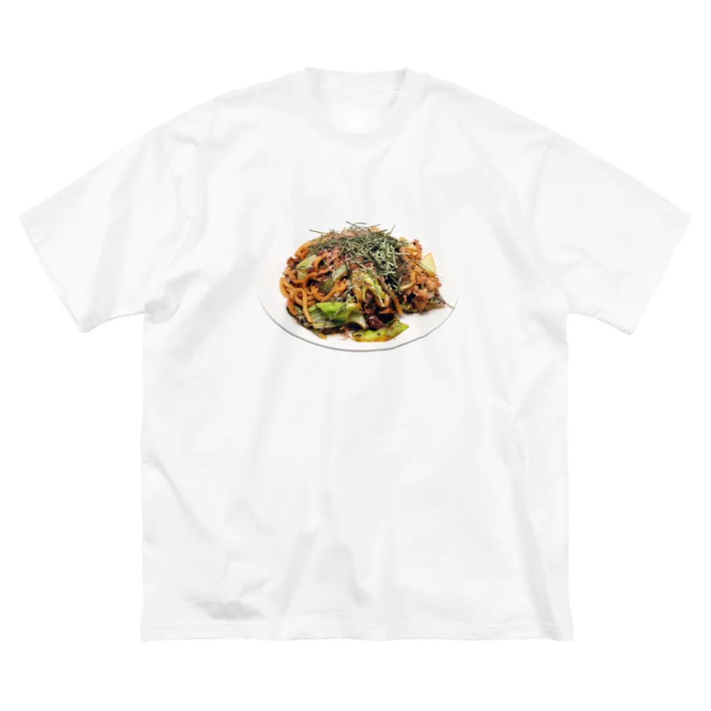 メシテロタイプ（飯テロTシャツブランド）の焼うどん ビッグシルエットTシャツ