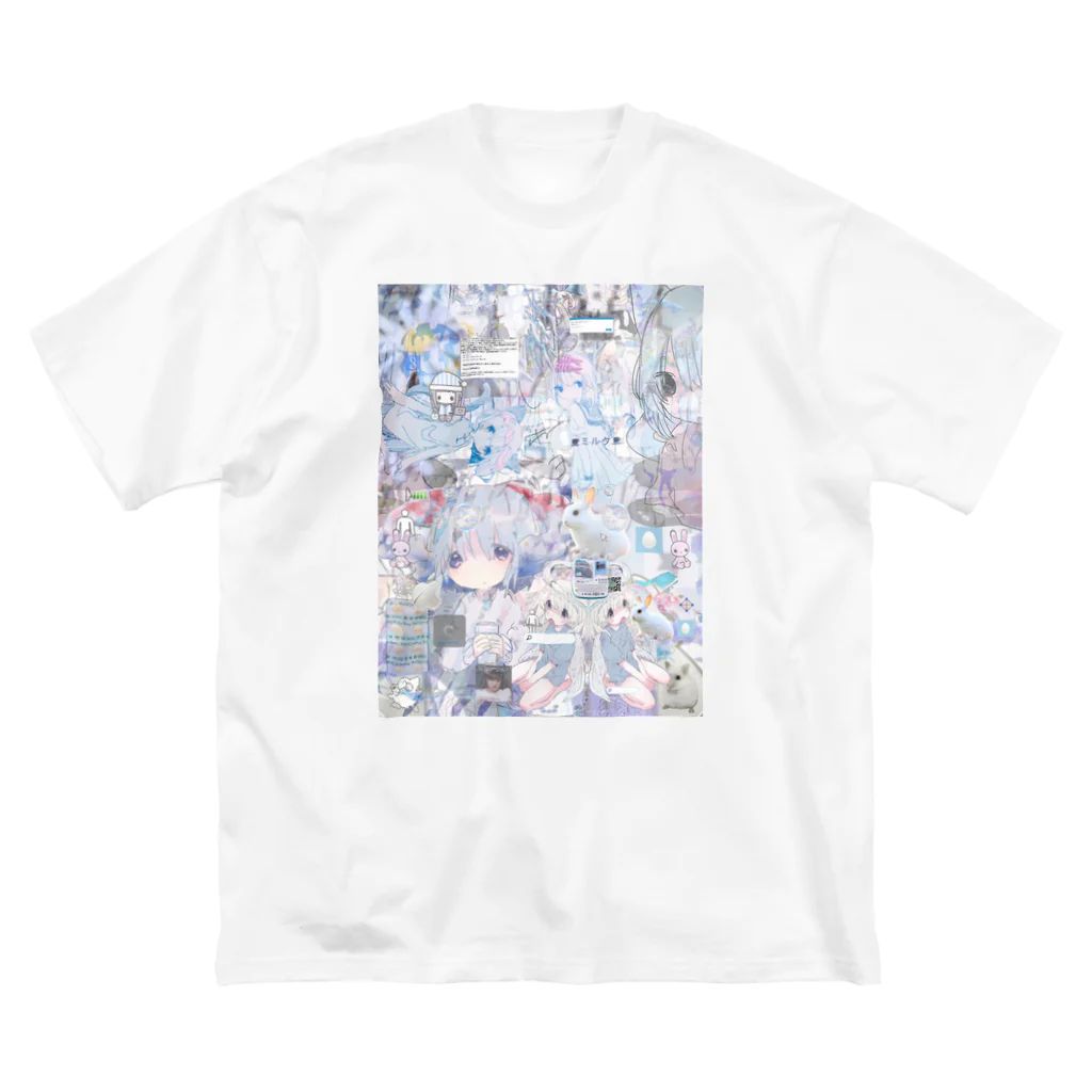 ゆーきんの絵ぐっずのあんしん×リスカちゃん milk  Big T-Shirt