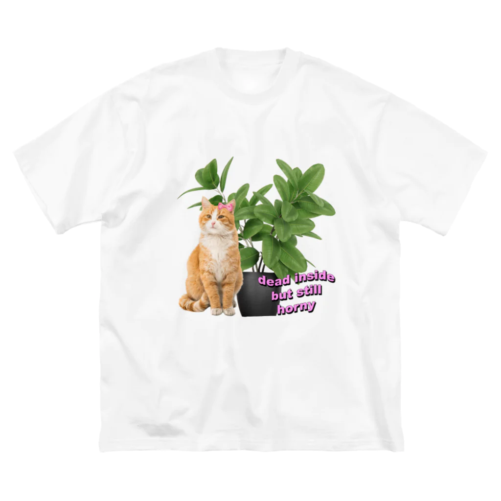 𝙈𝙊𝙈𝙊'𝙨 𝙎𝙝𝙤𝙥の植物とねこ_02 ビッグシルエットTシャツ