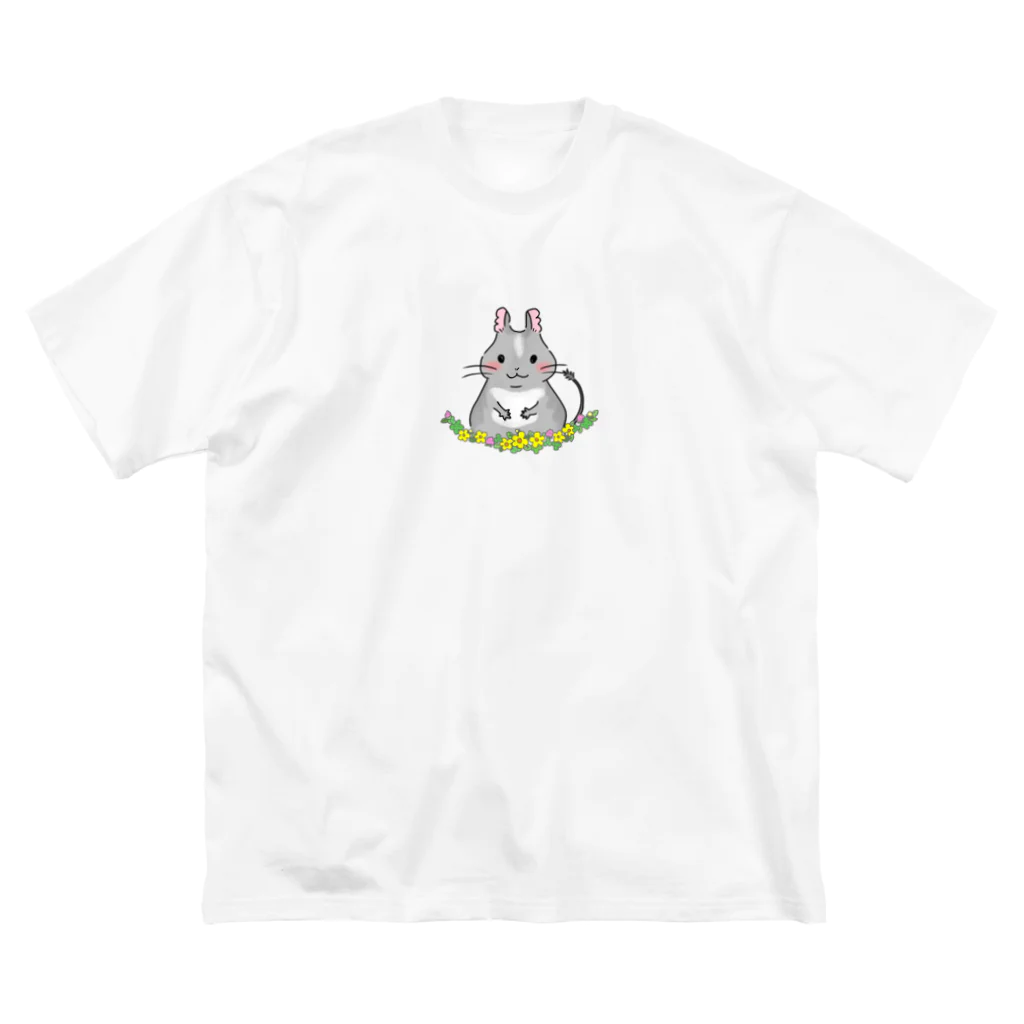 ウチノコのお花とブルーパイドのデグー Big T-Shirt