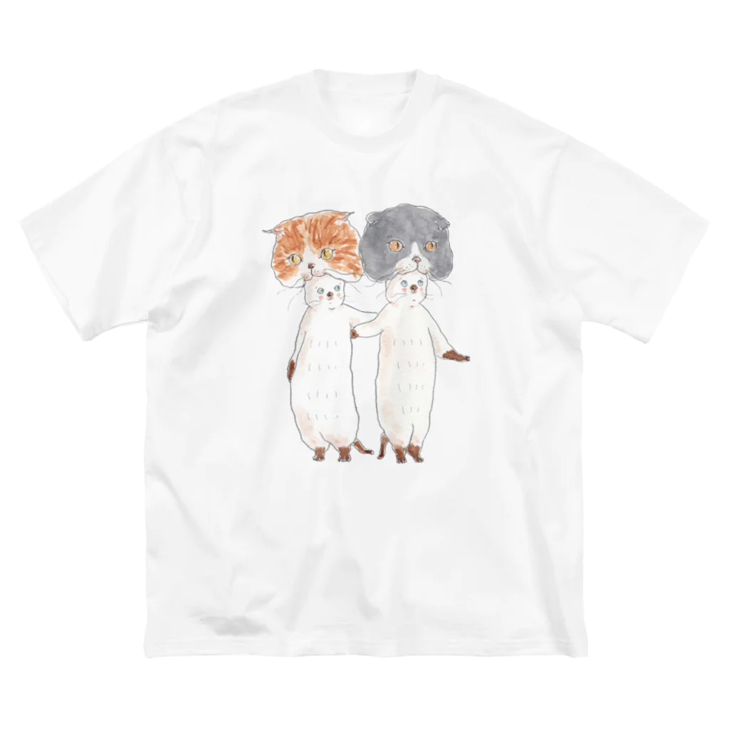 トコロコムギのスコかぶりにゃんこ ビッグシルエットTシャツ