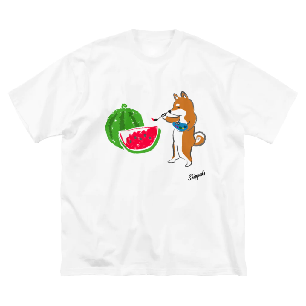 しっぽ堂のSUMMER柴犬 ビッグシルエットTシャツ