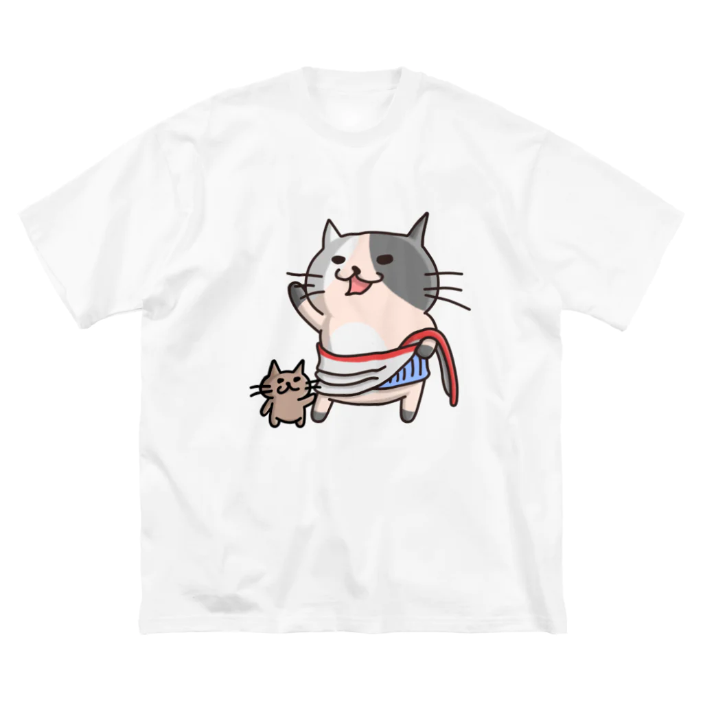 ひよこ男爵とまだむにゃんのにゃうぐすとぅす ビッグシルエットTシャツ