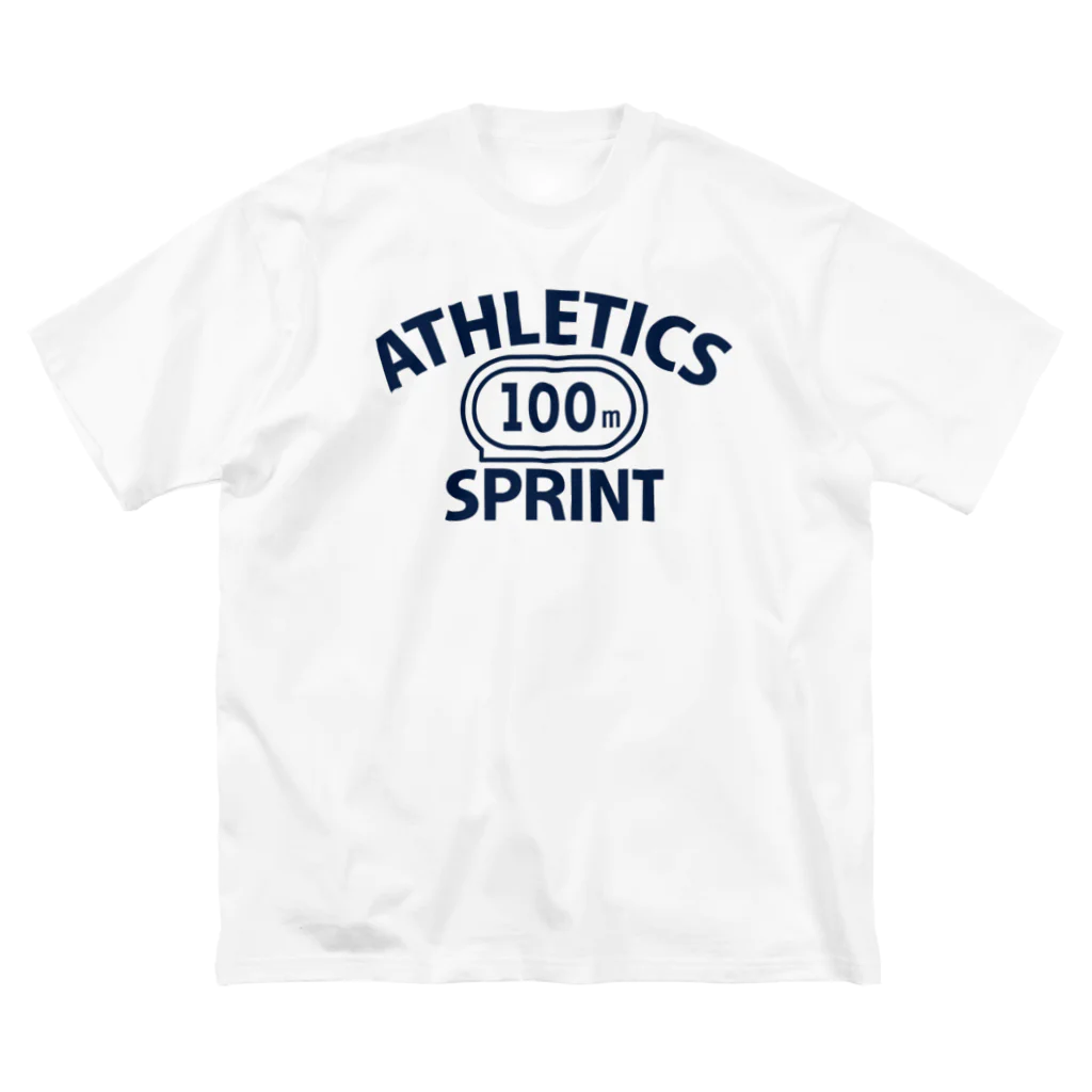 sports_tower スポーツタワーの100メートル競走・短距離走・陸上競技・トラック種目・デザイン・Tシャツ・陸上部・男子・女子・ジュニア・入賞・有力・確実・候補・有望・応援・精神力・集中力・日本人・陸上魂・100m走 ビッグシルエットTシャツ