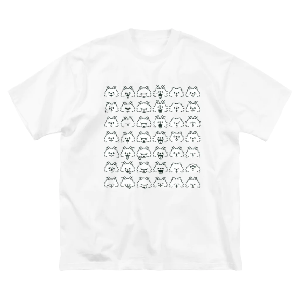 イラスト MONYAAT のポメラニアンぎっしり ビッグシルエットTシャツ