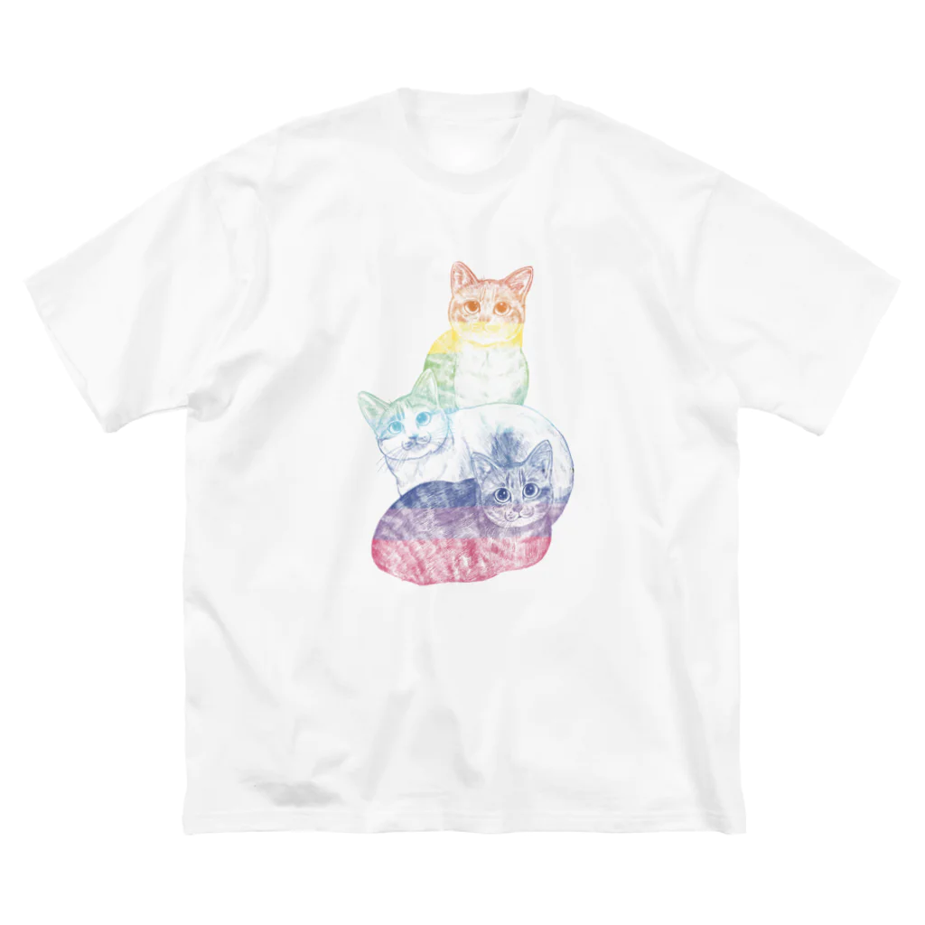 縁-yukari-のカラフルにゃんこトリオ Big T-Shirt