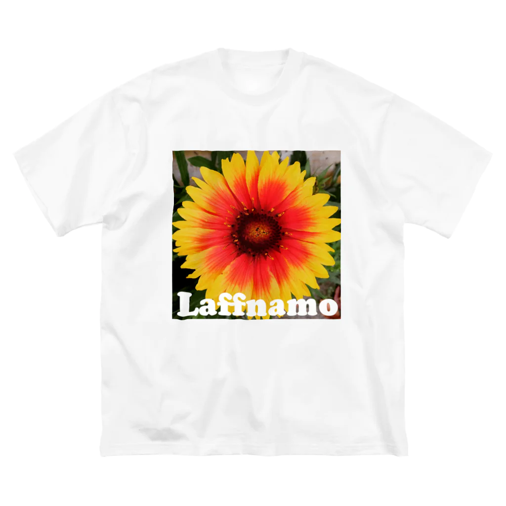 Laffnamo ラフなモーションのフラワー イエローオレンジ Big T-Shirt