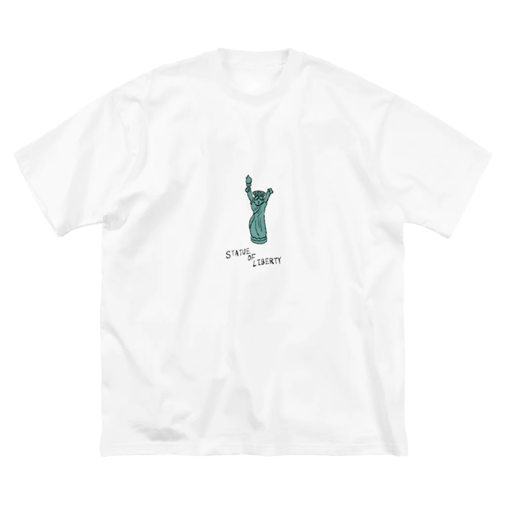 とある丸眼鏡の描き散らしのSTATUE OF LIBERTY_透明 Big T-Shirt