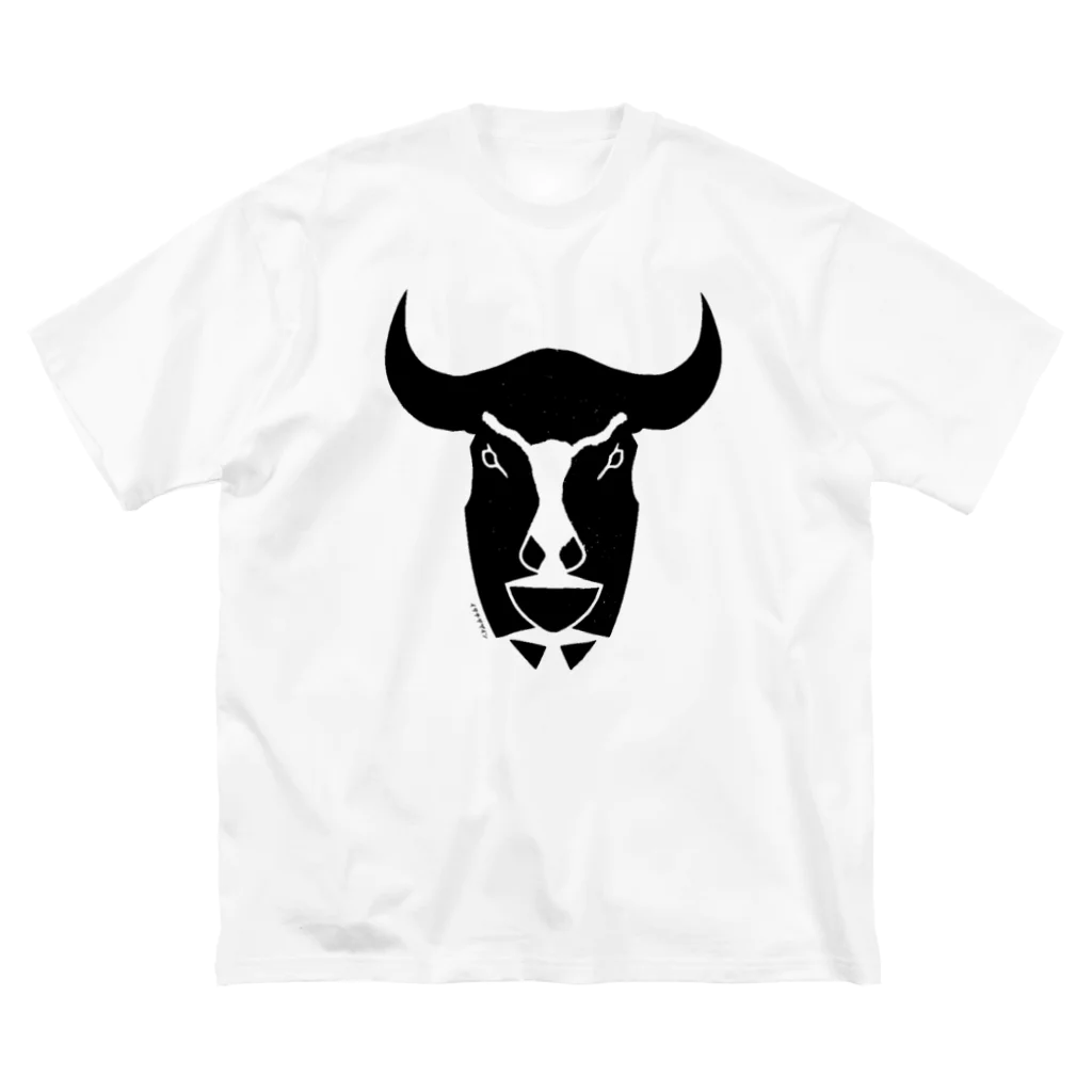 itachidesignの牛の頭 ビッグシルエットTシャツ