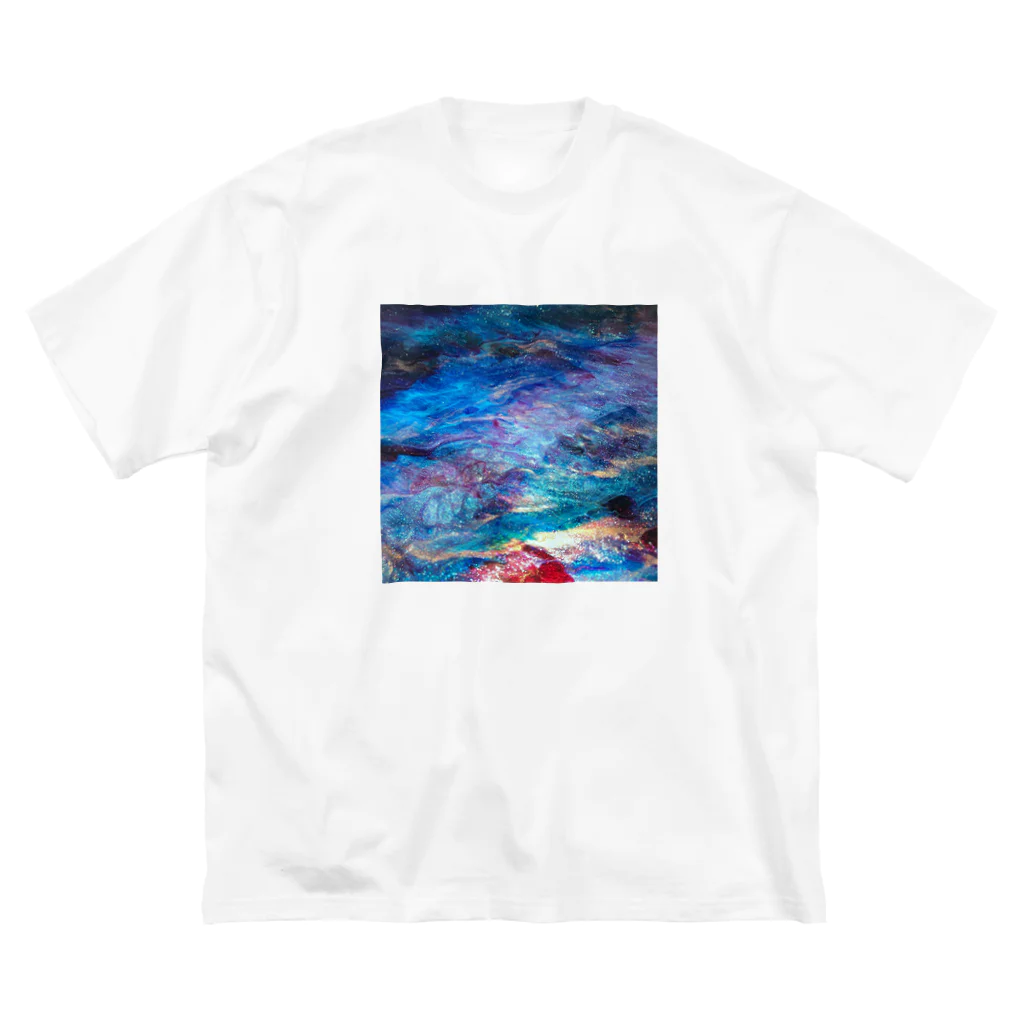 【抽象画】melty moon【フルイドアート】の洀 ビッグシルエットTシャツ