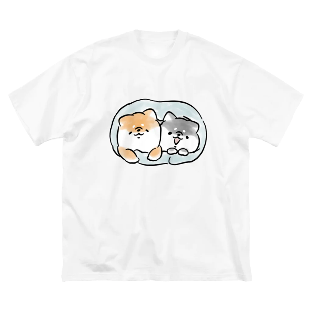 ほんわかしばいぬのほんわか黒しば(毛布) ビッグシルエットTシャツ