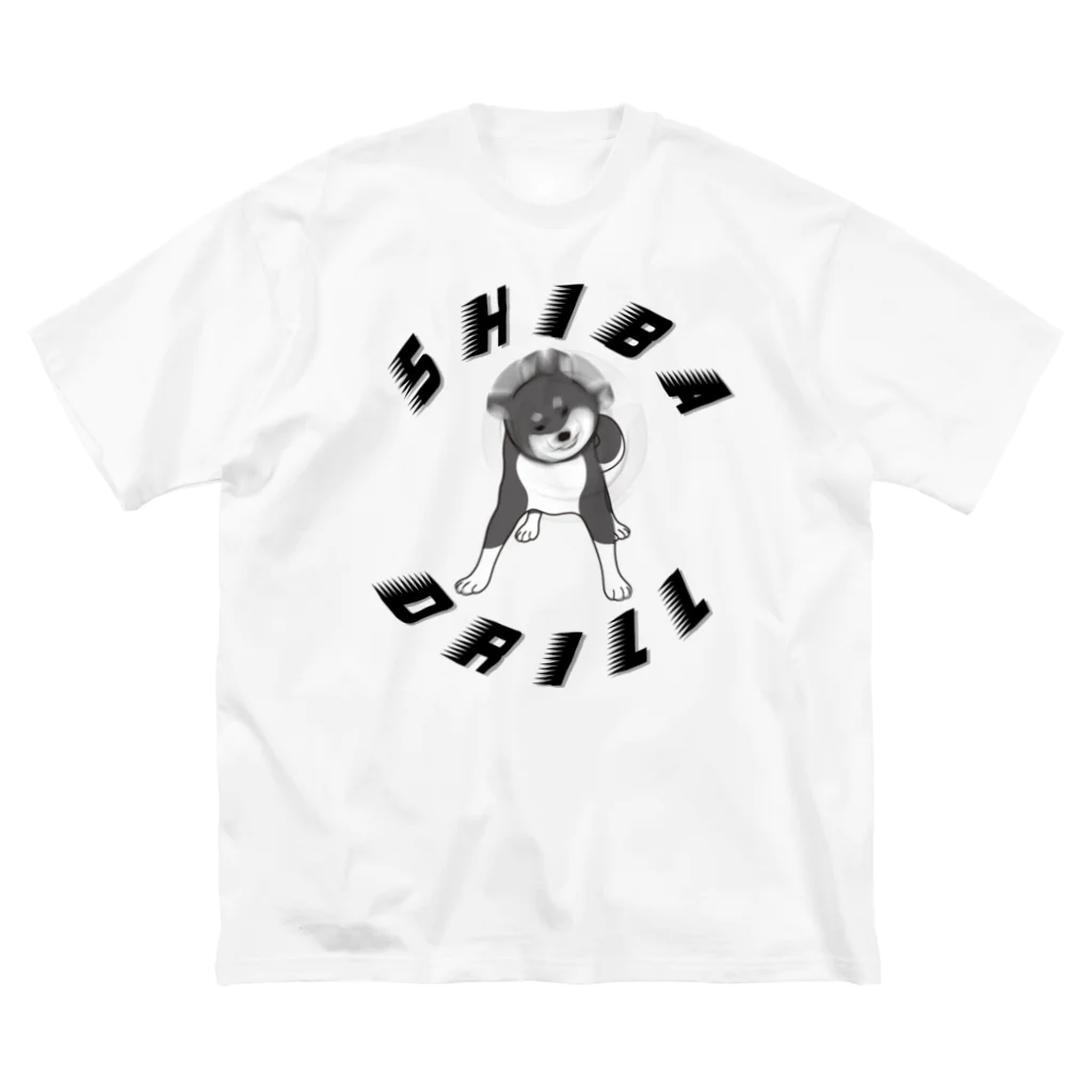 MessagEの黒柴ドリル ビッグシルエットTシャツ