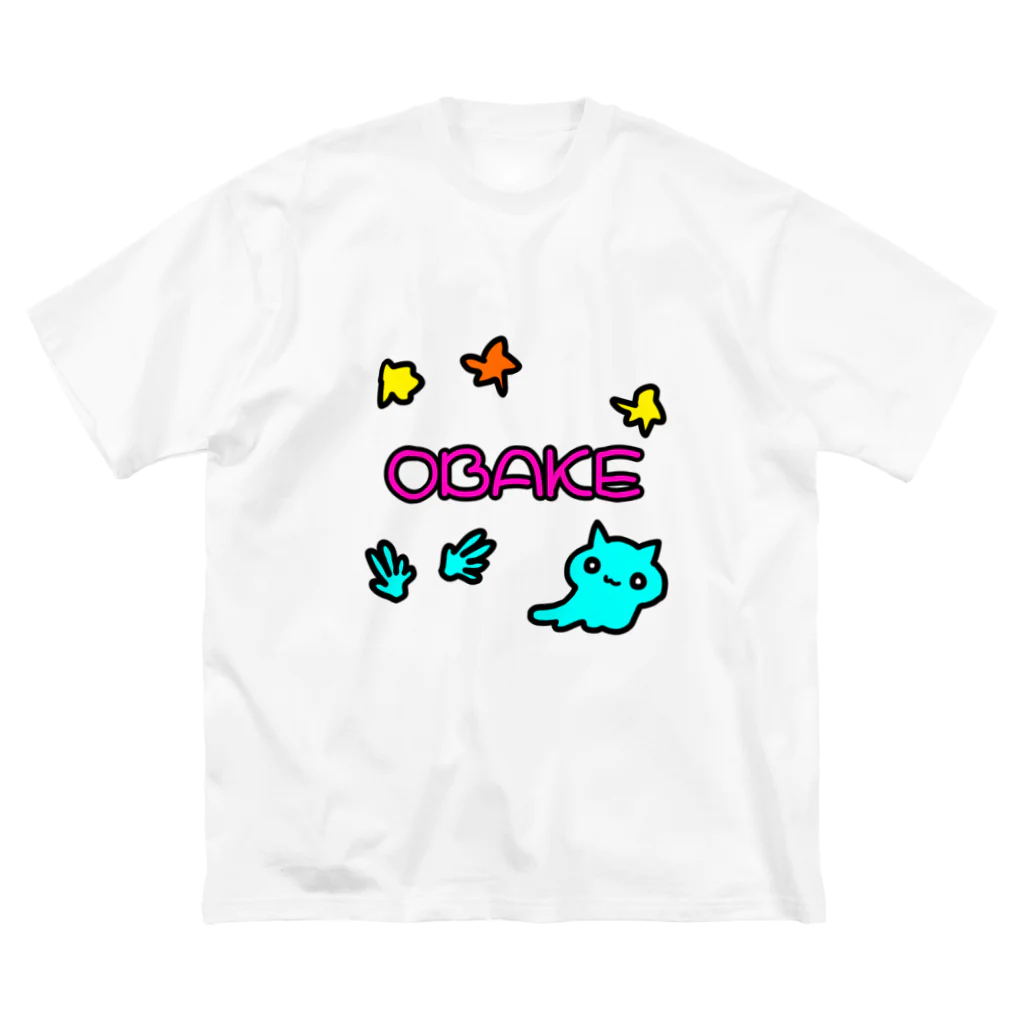 しらせのOBAKEねこちゃん ビッグシルエットTシャツ