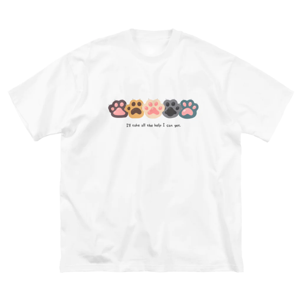 ＠meiliecat🐈original goodsの猫の手も借りたい😹I’ll take all the help I can get. ビッグシルエットTシャツ