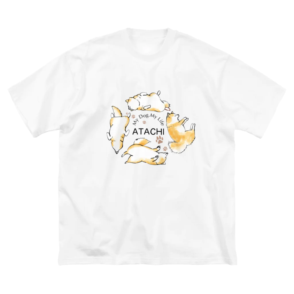 あたちたちのおなまえのサンプル・MY DOG・赤 ビッグシルエットTシャツ