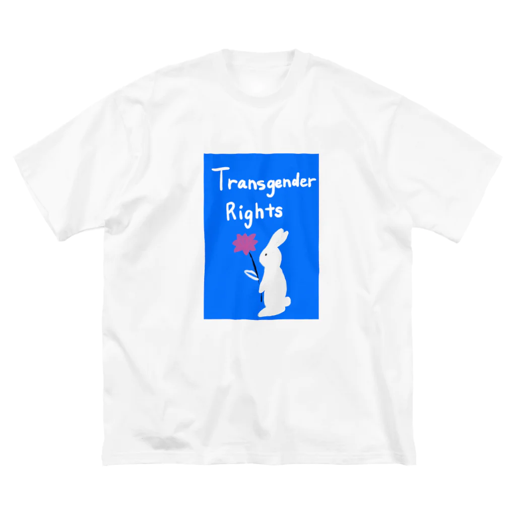 zimei-diary のTransgender Rights Rabbit  ビッグシルエットTシャツ