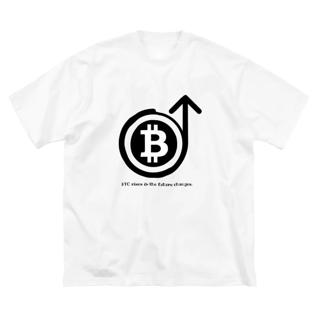 仮想通貨グッズショップの急上昇ビットコインシリーズ（黒ロゴ） ビッグシルエットTシャツ