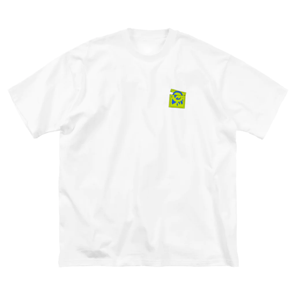 遺伝子組み換え品店のこんど〜むTシャツ｜blue × yellow green Big T-Shirt
