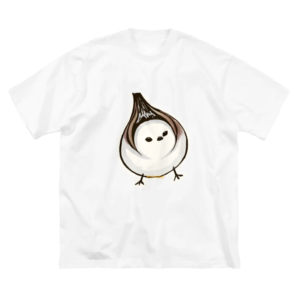 三月うさぎのみせのシマエナガ ビッグシルエットTシャツ