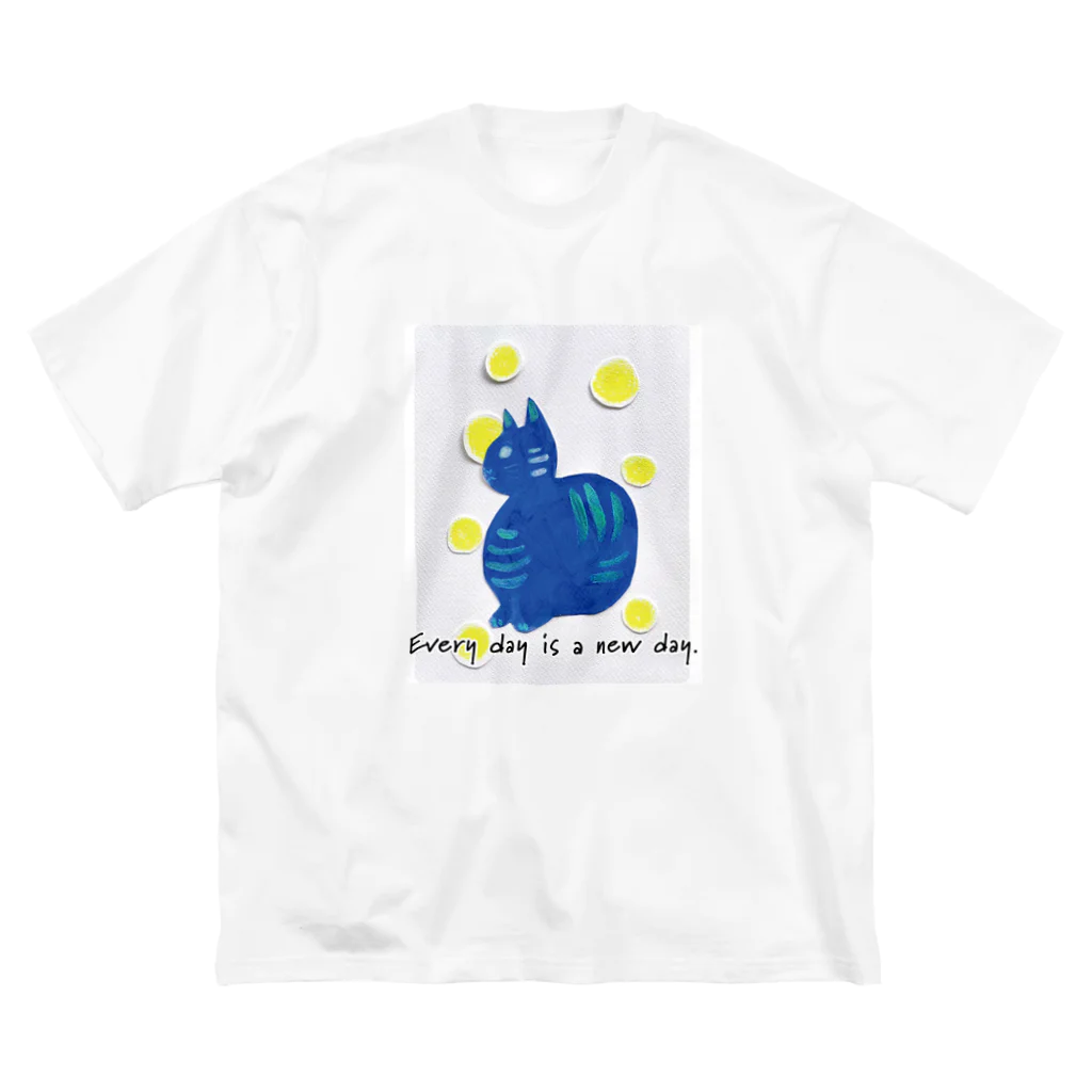 ぽぽっとツイてるのCat blue  Big T-Shirt