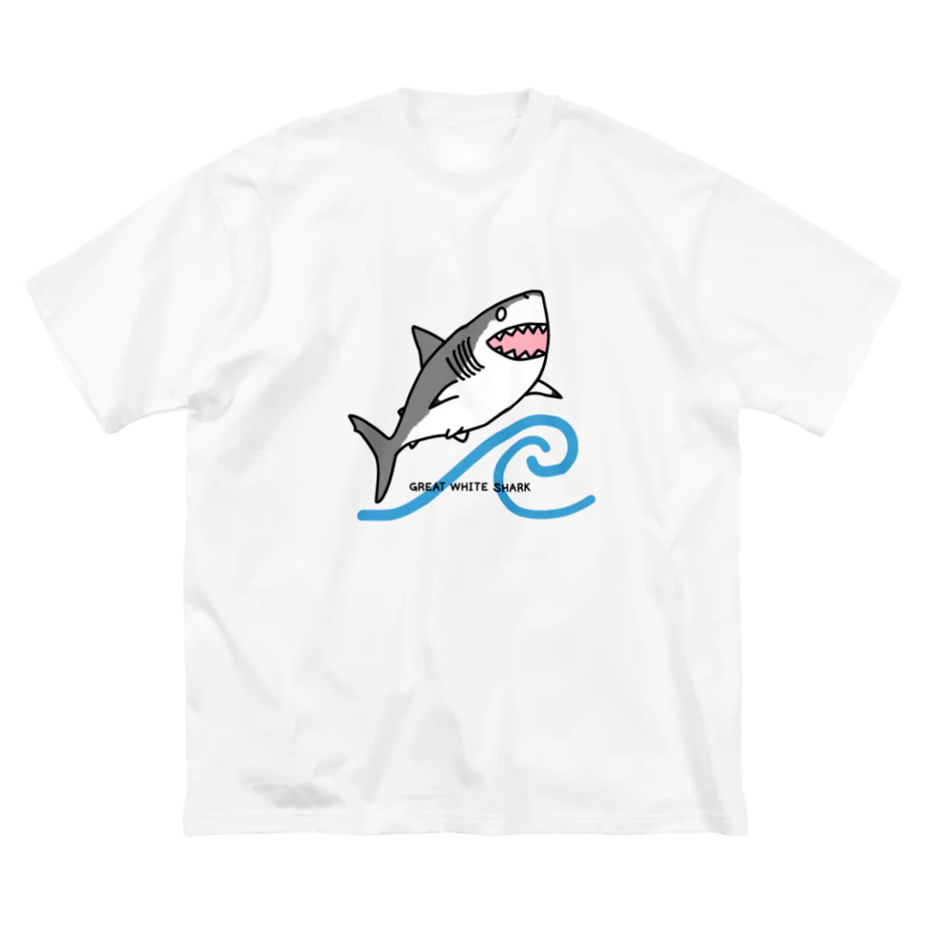 BLUENASHARKのホホジロザメ ビッグシルエットTシャツ
