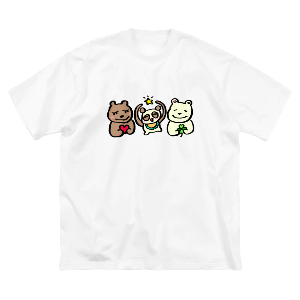 もののけCo.のくまくまファミリー ビッグシルエットTシャツ