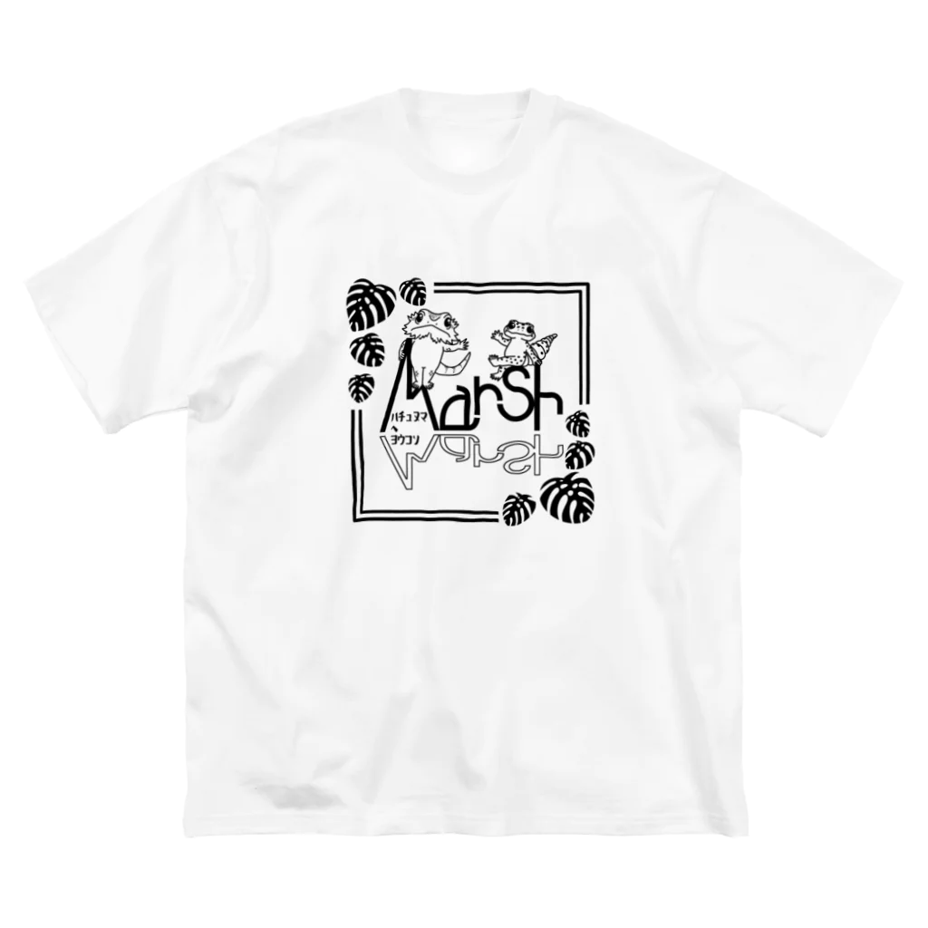 ＭａｒｓｈのＭａｒｓｈロゴ黒線画 ビッグシルエットTシャツ