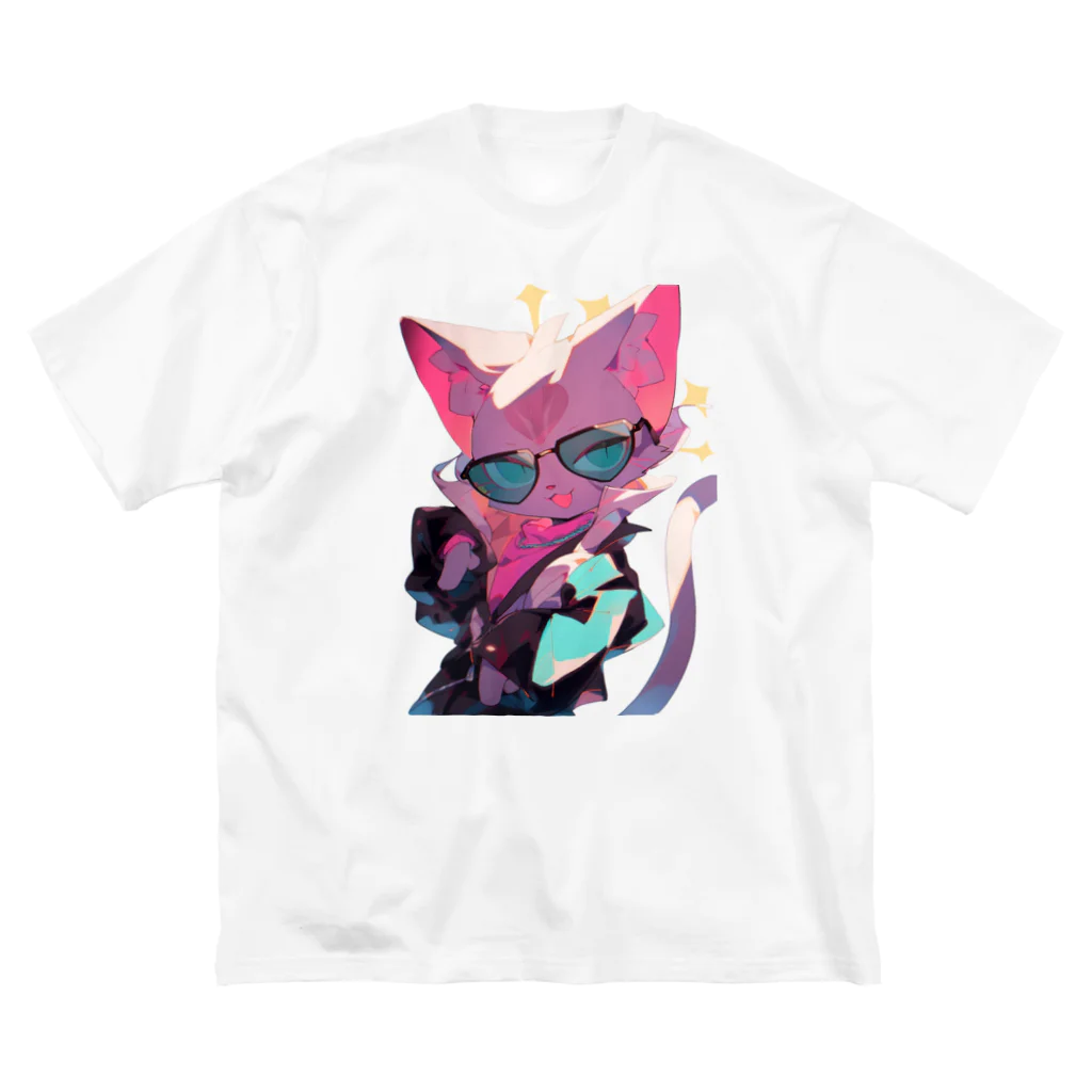 seasun011のサングラスを掛けた猫06　枠なし Big T-Shirt