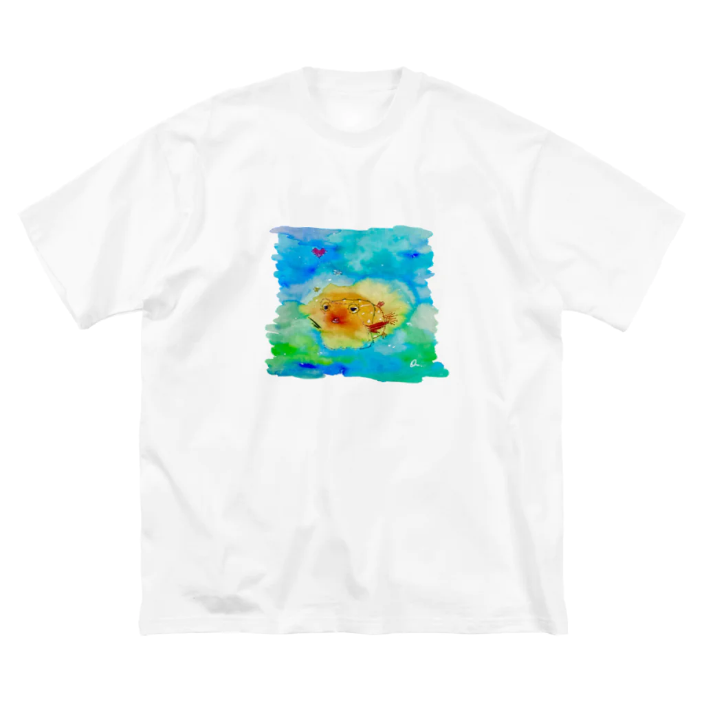 onmycolorの楽描き店のはこふぐ太 ビッグシルエットTシャツ