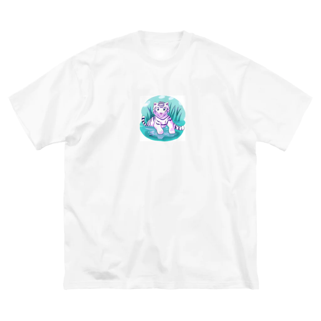 いつもおおきに！たけじいちゃんのWhite Tiger Baby Sigi Big T-Shirt