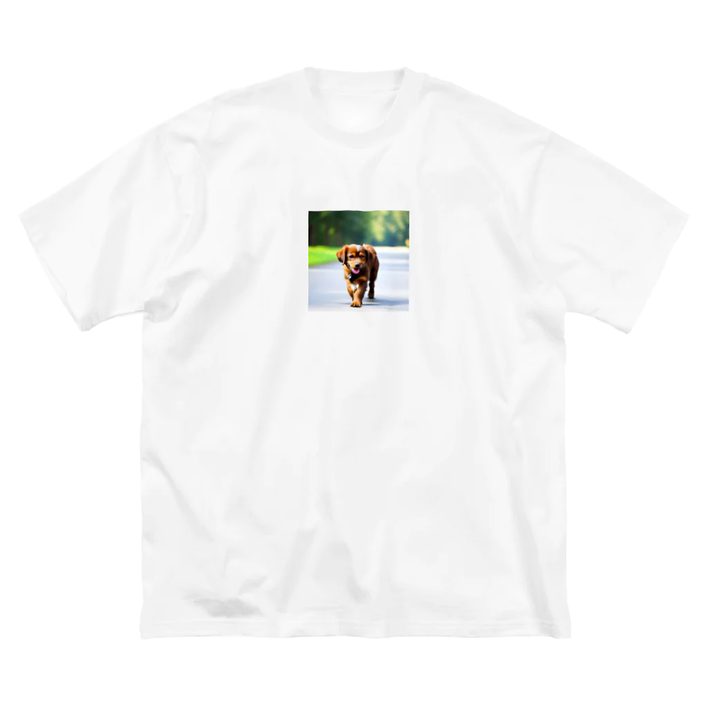 waka0129の茶色の犬 ビッグシルエットTシャツ