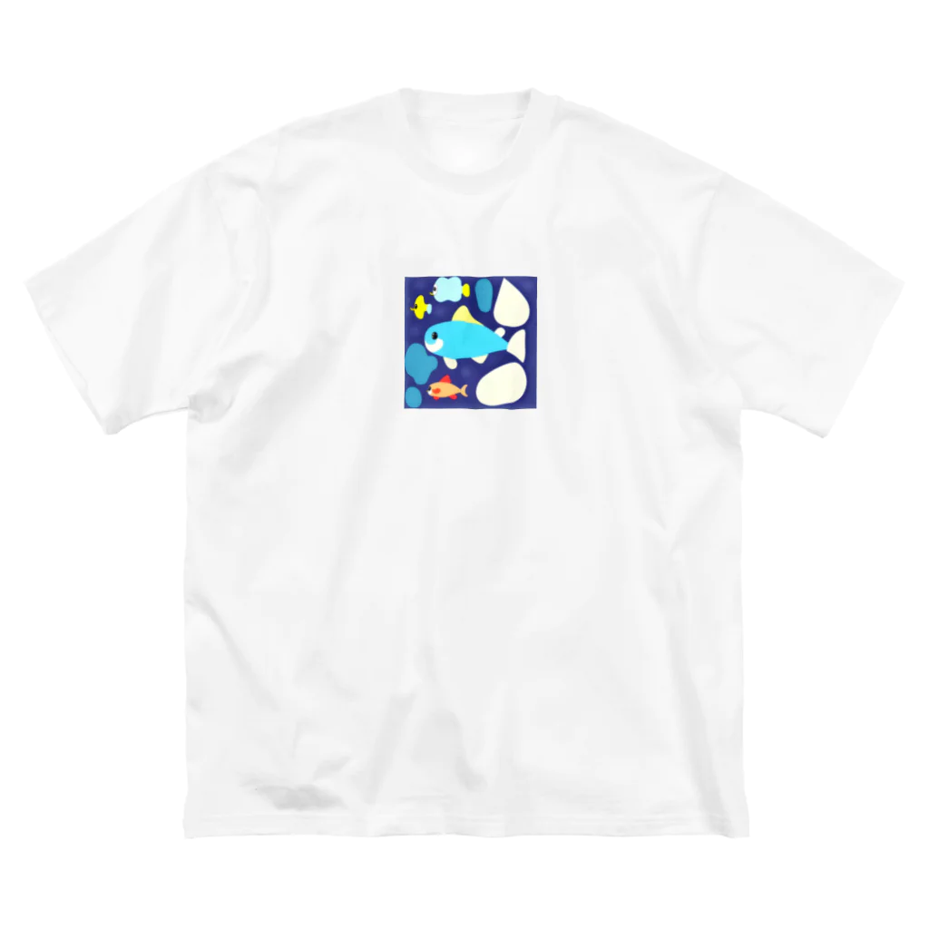 魚大好きマンの海の世界 ビッグシルエットTシャツ