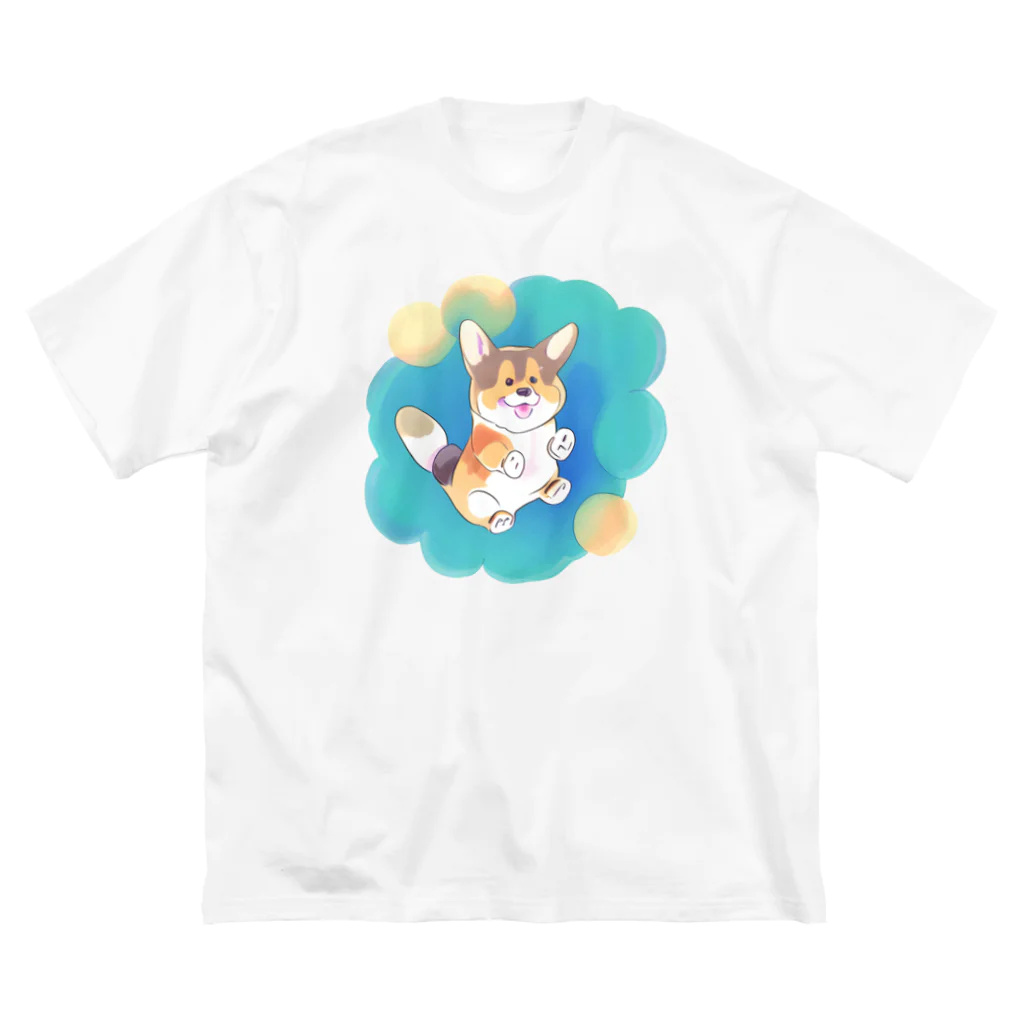 nakagawa-kikakuのコーギーの大ジャンプ ビッグシルエットTシャツ