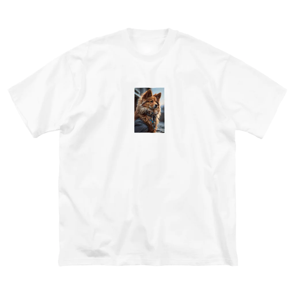 majuiceの凛々しい犬 ビッグシルエットTシャツ