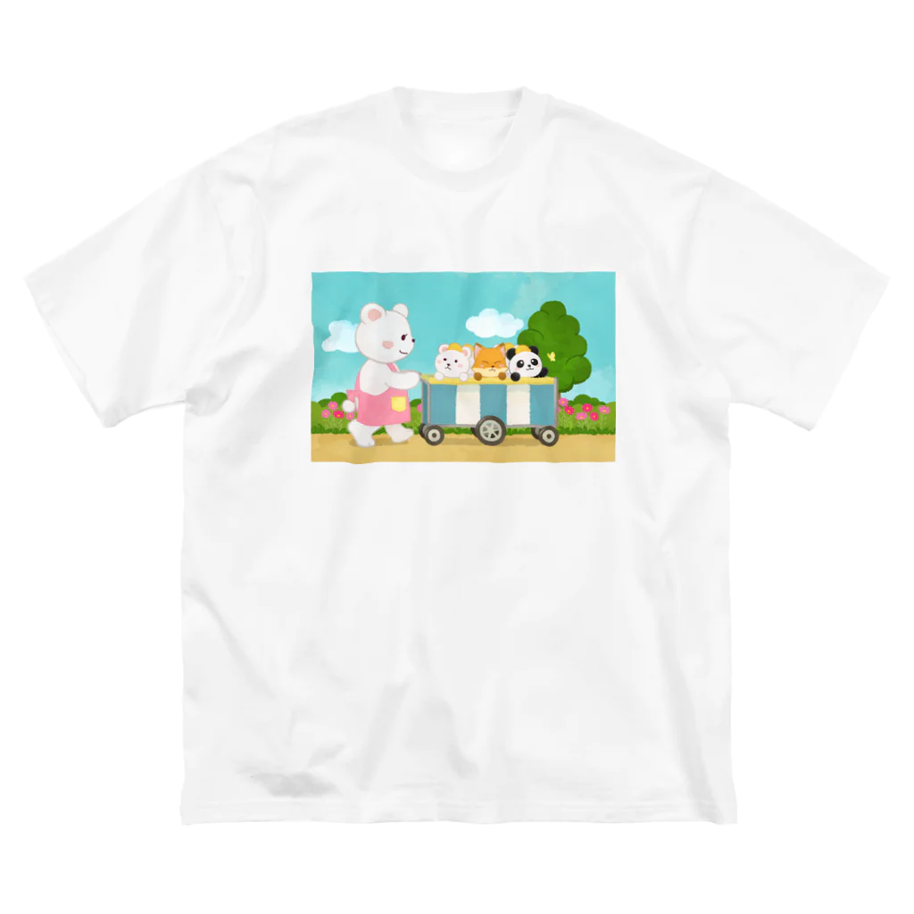 アプリコワークスのくまちゃん・みんなでお散歩 ビッグシルエットTシャツ