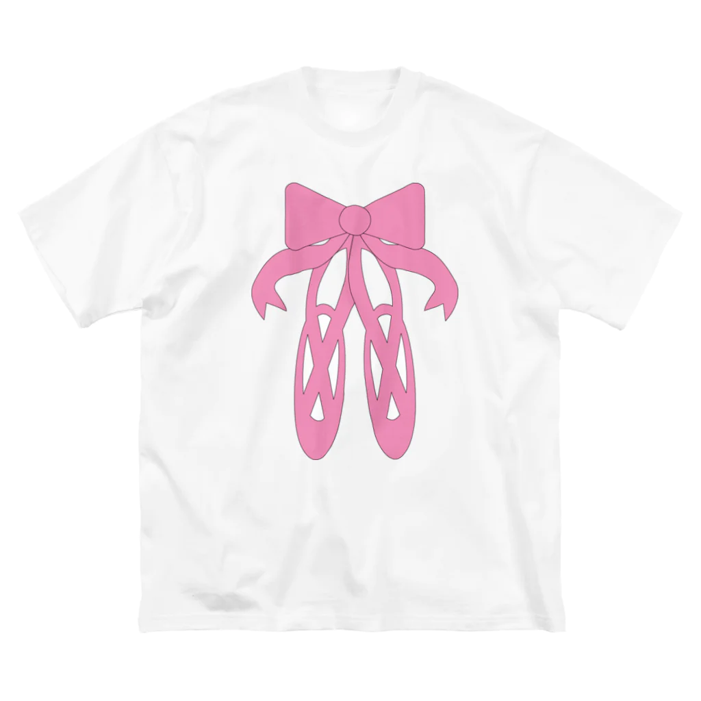 HONOMINEのピンクのバレエシューズ Big T-Shirt